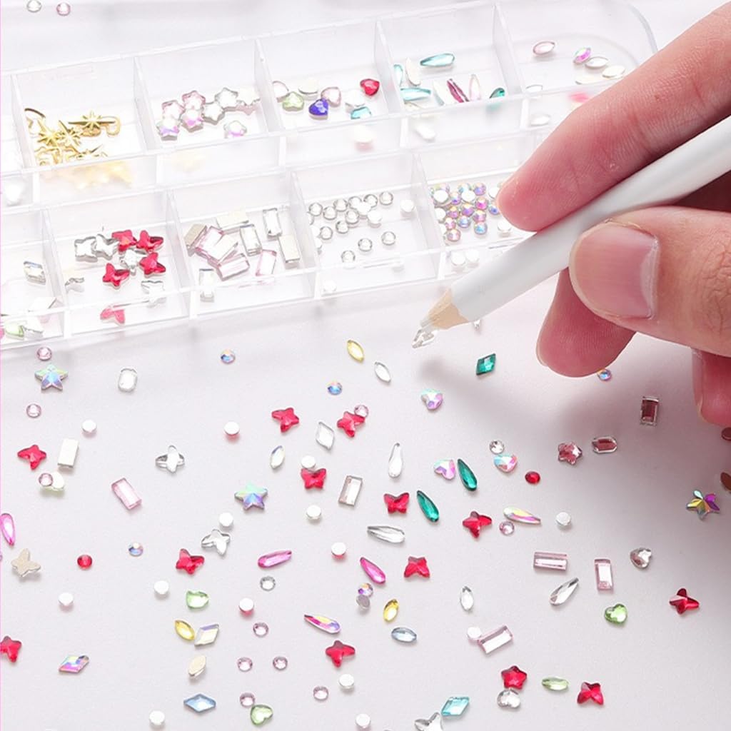 MAYCREATE Glittering Tooth Gem Kit with Mouth Retractor and 12 Grid Assorted Colors | No Glue Included