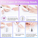 MAYCREATE Nail Drill Machine with 5 Speeds and 6 Drill Bits for Gel Removal | USB Rechargeable Design