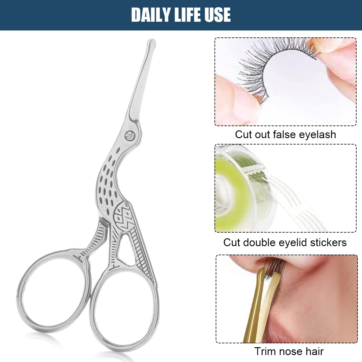 MAYCREATE Nose Trimmer for Men with Sharp Blade and Safe Blunt Tips | 9.7×4.5 cm Stainless Steel Scissors Kit