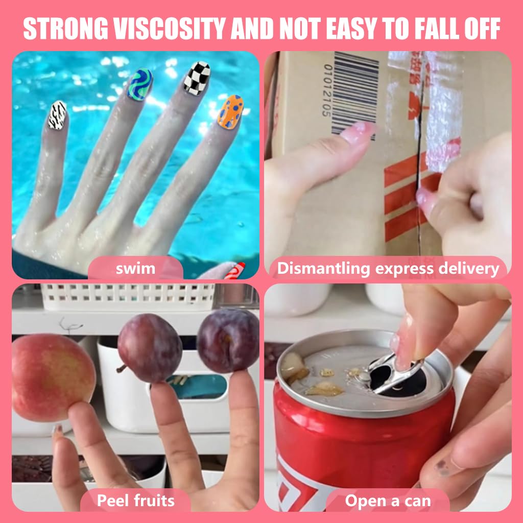 MAYCREATE False Nails for DIY Manicure featuring Fruit and Swirl Designs | Reusable Set