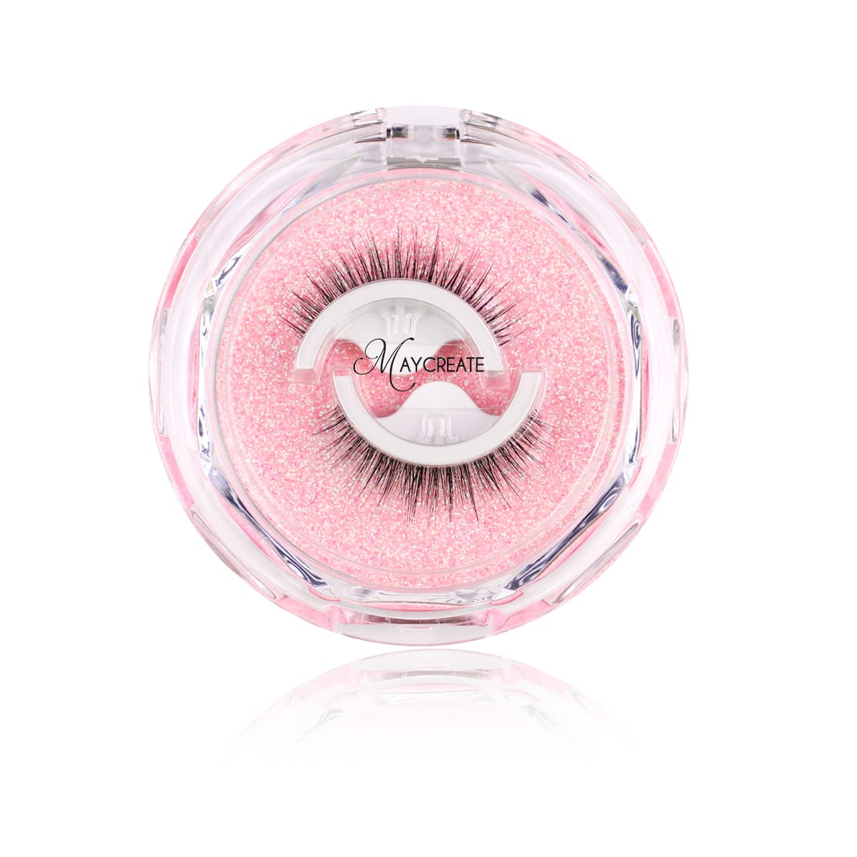 MAYCREATE False Eyelashes for Daily or Party Makeup featuring Self Adhesive 10mm Soft Faux Lashes | Reusable and Waterproof