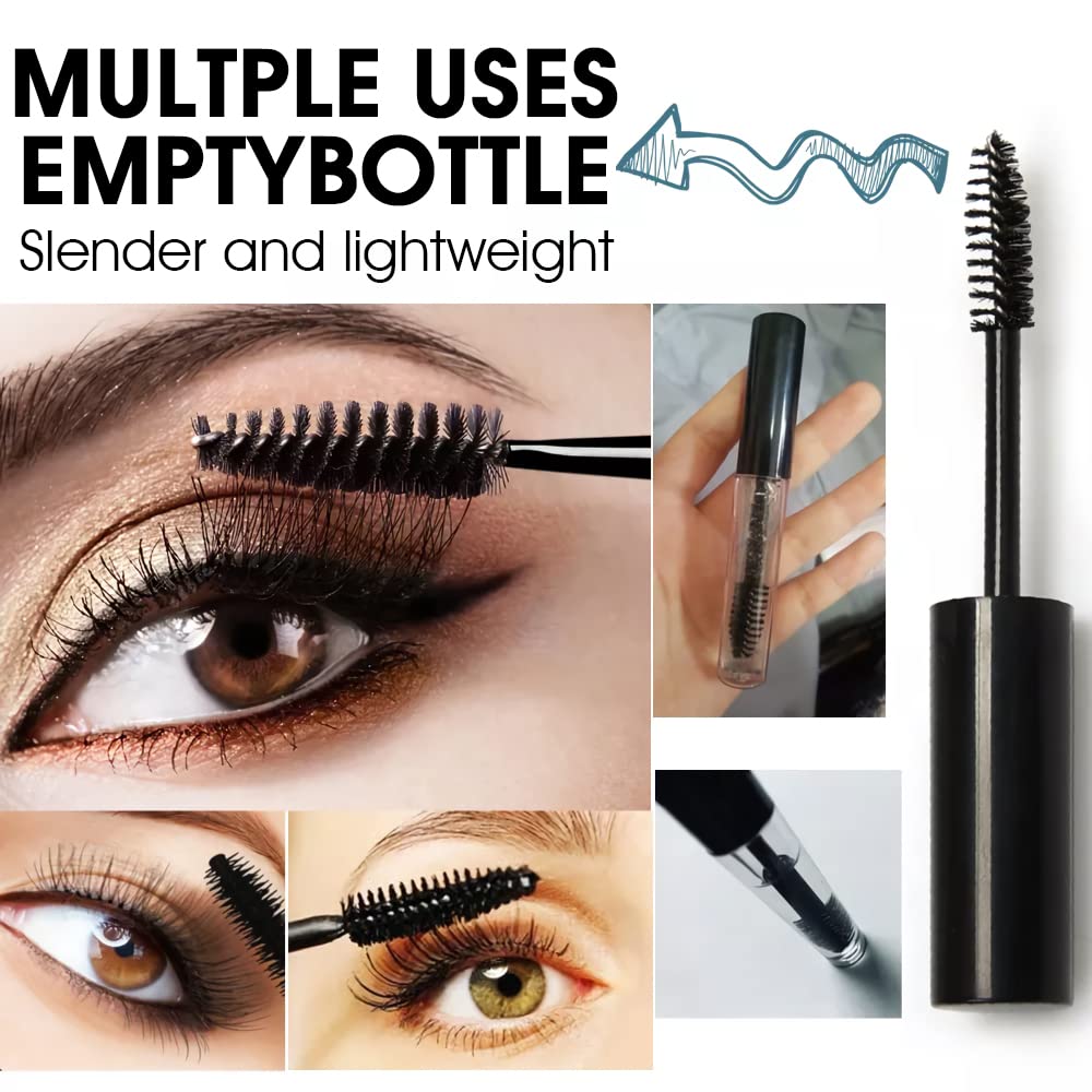 MAYCREATE Mascara Tube Wand Container for Castor Oil with Spiral Brush and Funnels | 10ml Travel Set