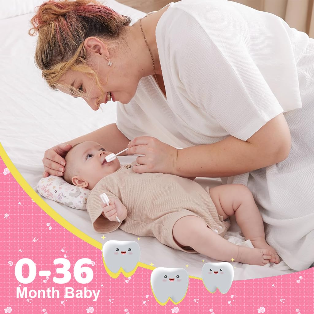 MAYCREATE Disposable Oral Cleaning Sponge Swabs 30 Count for Kids and Adults | Individually Packed Medical-Grade Sticks for Gentle Tooth and Gum Care