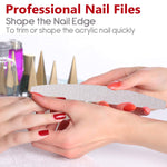 MAYCREATE Nail Files Buffers Kit 20pcs with Dual Sided 100 180 Grit for Manicure | Washable Emery Boards for Acrylic & Gel Nails