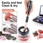 MAYCREATE Makeup Brush Cleaner for Quick Cleaning with 8 Collars and USB Plug | Pink Cup