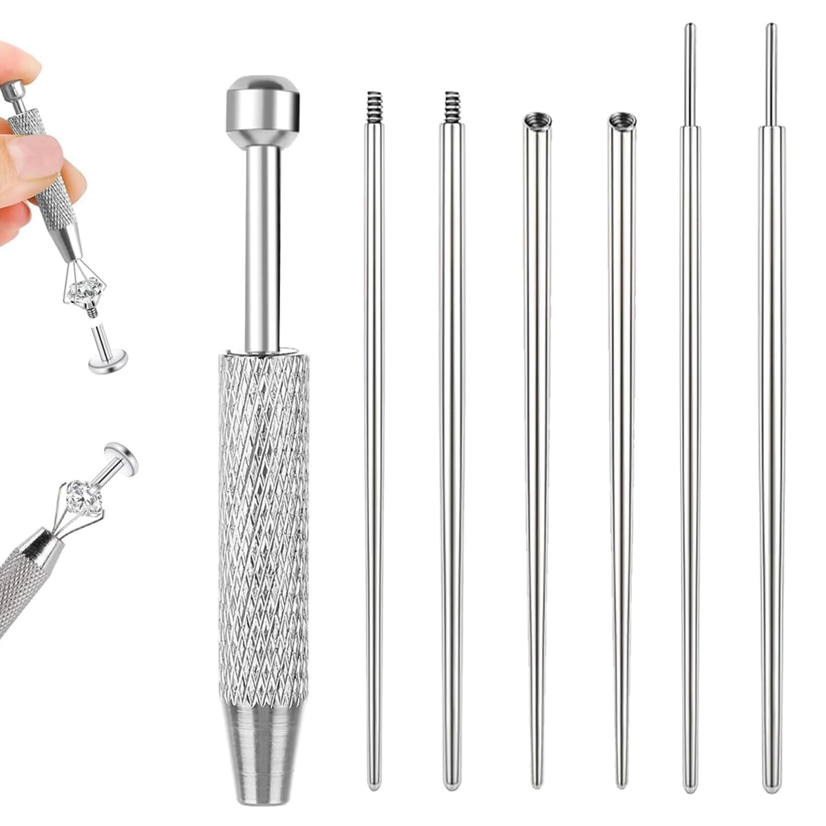 MAYCREATE Precision Claw Grabber Tool Set for Jewelry Making featuring Spring Loaded Claws | Stainless Steel 2 Rod Design