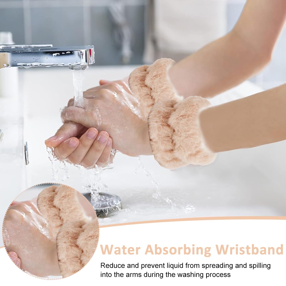 MAYCREATE Skincare Headband for Women with Wrist Bands 3pcs Set featuring Cute Bear Ears | Soft Microfiber for Face Wash and Spa Routine