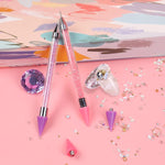 MAYCREATE® 2pcs Nail Art Tools Rhinestone Pick Up Tool for Diamond Painting Nail Art Dual Head Rhinestones Pick Up Pen with 2 Extra Nibs Nail Dotting Pen Picker Pen for DIY