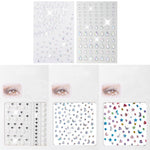 MAYCREATE Face Gems Stickers for Festivals with Self Adhesive Design | 5 Sheets for Kids and Women