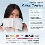 MAYCREATE Disposable Towels for Face and Skincare 50 Counts 26×30 cm 100% Cotton | Soft and Reusable