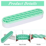 MAYCREATE Makeup Brush Organizer for Dressing Table with 21x5x3.5 cm Multi Slot Silicone Stand | Space Saving Green Storage and Drying Holder