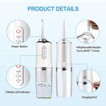 MAYCREATE® Water Flossers For Teeth, Portable & Rechargeable Water Pick Flosser For Home and Travel,Electric Toothbrush with Water Flosser with 3 Modes.without Protective Case