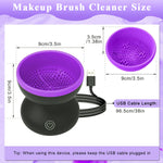 MAYCREATE Electric Makeup Brush Cleaner for All Sizes with 240 Silicone Heads | USB Spin Cup