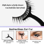 MAYCREATE 3 Pairs Self Adhesive Eyelashes No Glue Needed False Lashes Natural Look Lash Extensions Reuseable Self Adhesive Lashes Waterproof Wispy Fluffy Lashes with Tweezer