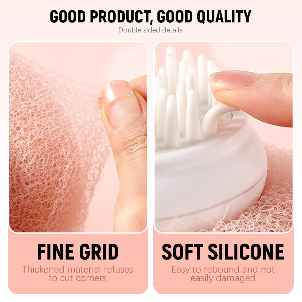 MAYCREATE Back Scrubber for Shower with Dual-Sided Loofah and Bristles | 14.8 in Telescopic Handle