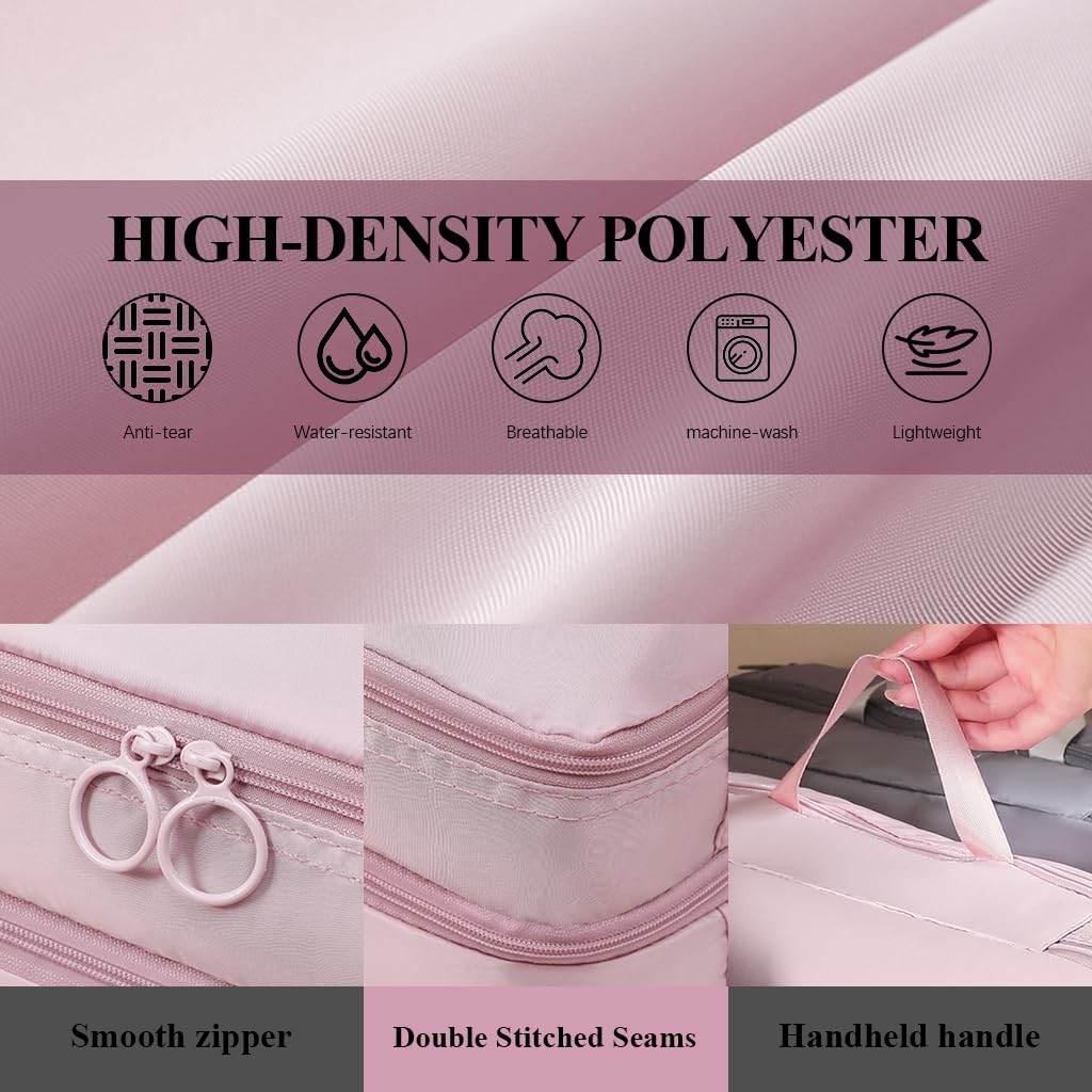 MAYCREATE Compression Packing Cubes for Clothes with Double Layer Design and Waterproof Fabric 33x22x18cm