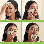 MAYCREATE Oil Blotting Paper for Oily Skin with Dual-Action Linen Fibers 300pcs | Portable Case