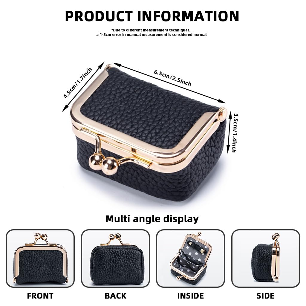 MAYCREATE Small Jewelry Box for Rings and Necklaces with Clasp Lock 2.6x1.77x1.37 in Black