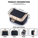 MAYCREATE Small Jewelry Box for Rings and Necklaces with Clasp Lock 2.6x1.77x1.37 in Black
