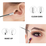 MAYCREATE Reusable Silicone Cotton Swabs Kit for Makeup and Ear Cleaning with Dual Heads and Storage Case