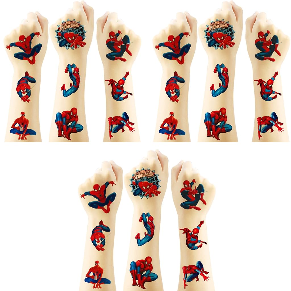 MAYCREATE Superhero Temporary Tattoo Stickers for Kids Party Fun | 20 Sheets 60PCS Waterproof