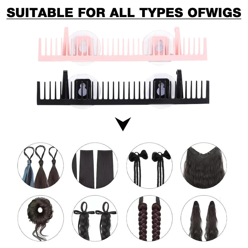 MAYCREATE Hair Extension Wall Holder with Suction Cups for Salons and Home | Pack of 2 Organizer