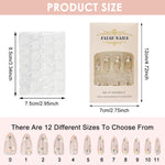 MAYCREATE Press On Nail Set for Everyday Wear with 24Pcs Almond Sizes and Adhesive Tabs | Pink Floral Resin Design