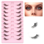 MAYCREATE False Eyelashes for Natural Cat Eye Look with 10 Pairs Mink Half Lashes | Fluffy Accent Strips