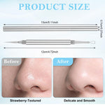 MAYCREATE Dual Head Blackhead Remover Tool for Safe Comedone Extraction with Stainless Steel | Includes Needle and Loop with Protective Caps
