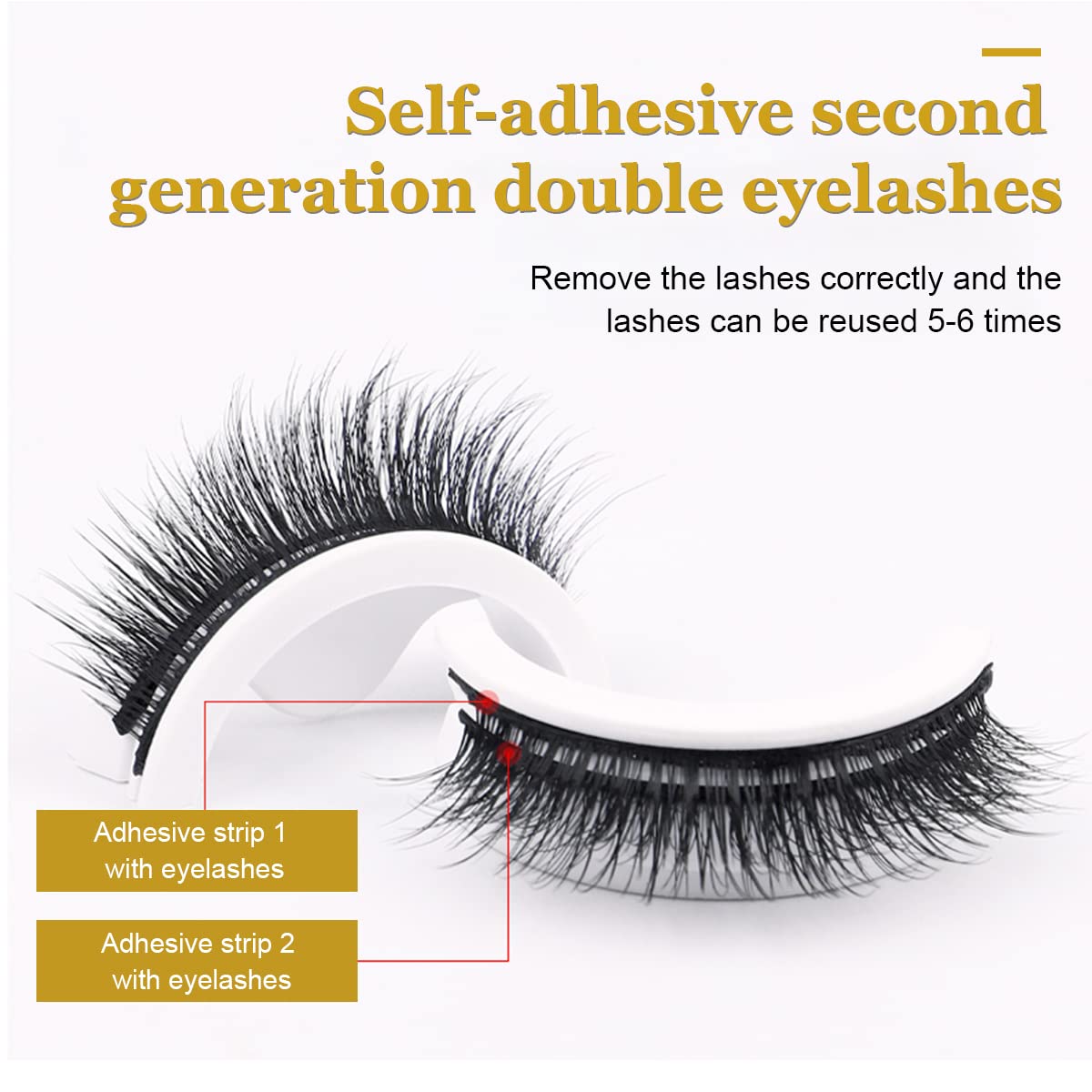 MAYCREATE False Eyelashes for Daily and Party Wear featuring Self Adhesive 11mm Design | Soft Black Faux Lashes for Women