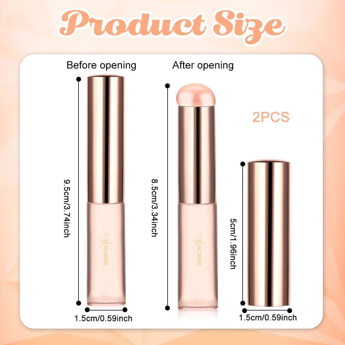 MAYCREATE Silicone Lip Applicator Set for Precise Lip Care with Dustproof Cap | Pink 2pcs