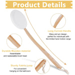 MAYCREATE Lotion Applicator for Back with 17 in Wooden Handle and 3 Replaceable EVA Heads | Bath and Shower Brush
