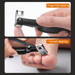 MAYCREATE Nail Clipper for Thick Nails with 360° Flexible Cutter and 4.5 in Long Handle | Stainless Steel Anti-Splash Blade