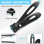 MAYCREATE Nail Clipper for Thick Nails with 15mm Curved Blade and Anti Splash Case | Stainless Steel 8.8x1.4cm Portable Cutter