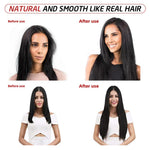 MAYCREATE Hair Extensions for Women with 7 Clip Pieces 22 in Straight Synthetic Fiber | Natural Black Seamless Volume