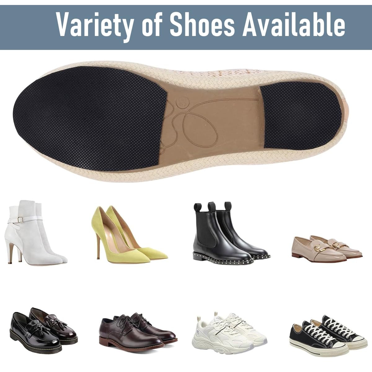 MAYCREATE Shoe Sole Protectors 24PCS for Leather Shoes and High Heels featuring Non Slip Rubber | Self Adhesive Cuttable Grips