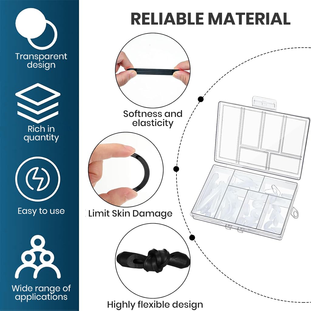 MAYCREATE Eyeglasses Retainers Set with Anti Slip Silicone Nose Pads | 50PCS Comfort Ear Hooks for Glasses