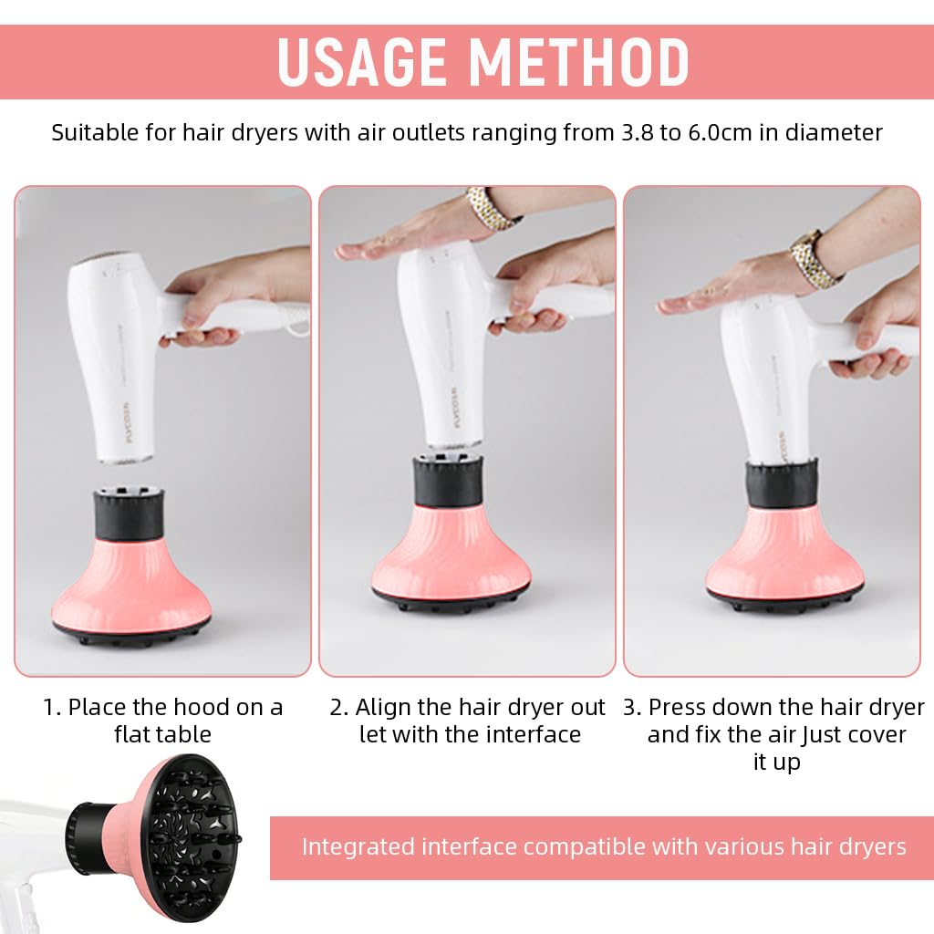 MAYCREATE Hair Dryer Diffuser for Curly Hair with Snap On Design | Fits 1.5 to 2.3 in Nozzles