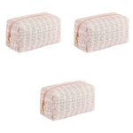 MAYCREATE Makeup Organizer Bag for Travel with Soft Cloth Build and Zipper Closure | Pink Floral 20.5x9x9.5cm Set