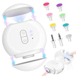 MAYCREATE® 2 in 1 Electric Nail Clipper & Nail File Baby Nail Grooming Nail Clipper with LED Light USB Cordless Nail Trimmer with Multi Nail File Heads and Nail Drills Travel Nail Clipper File