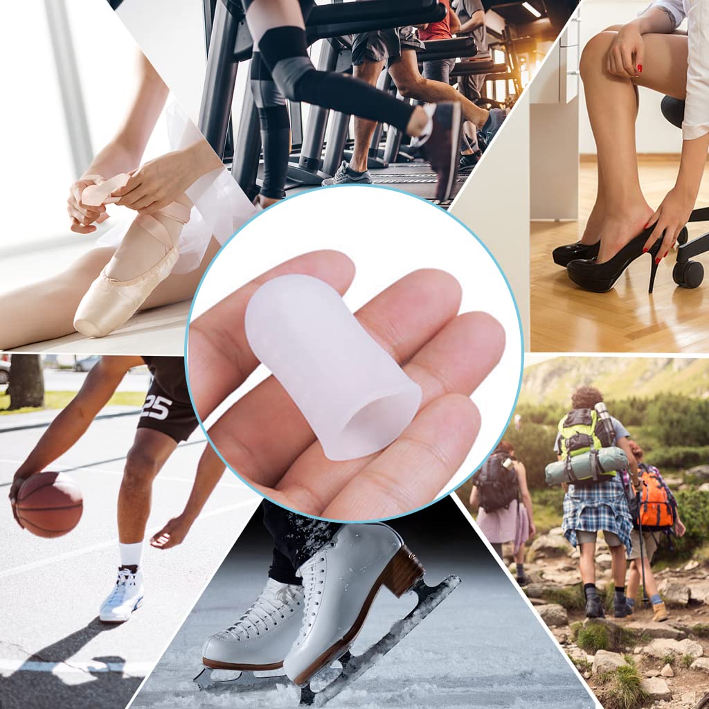 MAYCREATE Toe Separator for Big Toe Pain Relief with 3 Pairs 2 in Silicone Gel Caps | Prevent Blisters and Corns