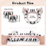 MAYCREATE Spa Headband Set for Women with Cute Cat Ears and 3pcs Flannel Wristbands | Ideal for Face Washing and Makeup Routines