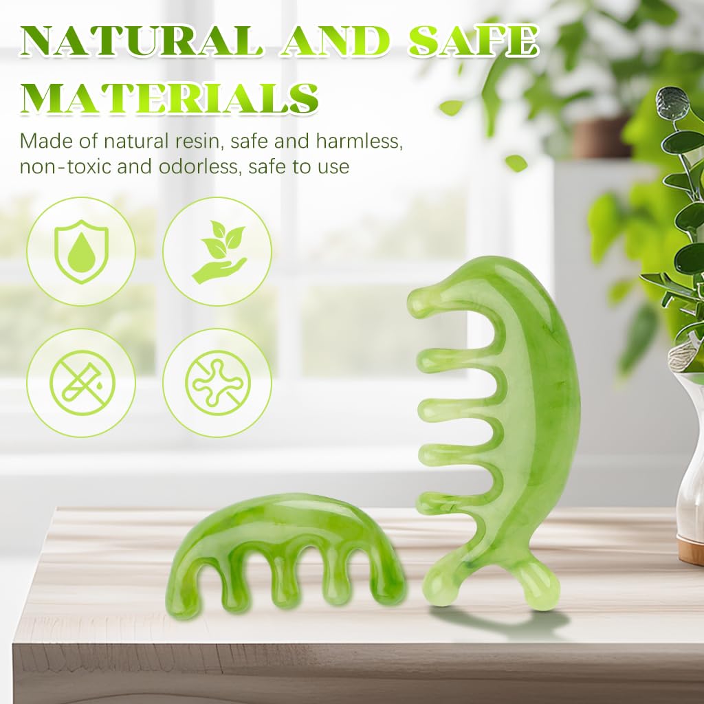 MAYCREATE Massage Combs for Scalp Care and Relaxation featuring Multi Nubs Resin Design | 2pcs