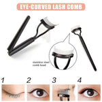 MAYCREATE Eyelash Curler Kit for Women with 6 Refill Pads and Ergonomic Metal Design | Includes Folding Lash Comb