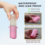 MAYCREATE Travel Bottle Cap Sleeves for Toiletries with Leak-Proof Seal and Elastic Silicone | Set of 4