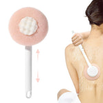 MAYCREATE Back Scrubber for Shower with Dual-Sided Loofah and Bristles | 14.8 in Telescopic Handle