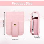 MAYCREATE Lipstick Travel Pouch for On the Go Touch Ups with Mirror 8x10cm PU Case