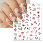 MAYCREATE Nail Art Stickers for DIY Floral Designs with 9 Sheets Self‑Adhesive Decals | Waterproof Nail Decor for Women and Girls