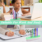 MAYCREATE Makeup Brush Organizer for Dressing Table with 21x5x3.5 cm Multi Slot Silicone Stand | Space Saving Green Storage and Drying Holder