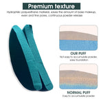 MAYCREATE Makeup Puffs Set for Liquid Foundation and Powder featuring Wet Dry Dual Use | 7pcs Non‑Latex Green Sponges